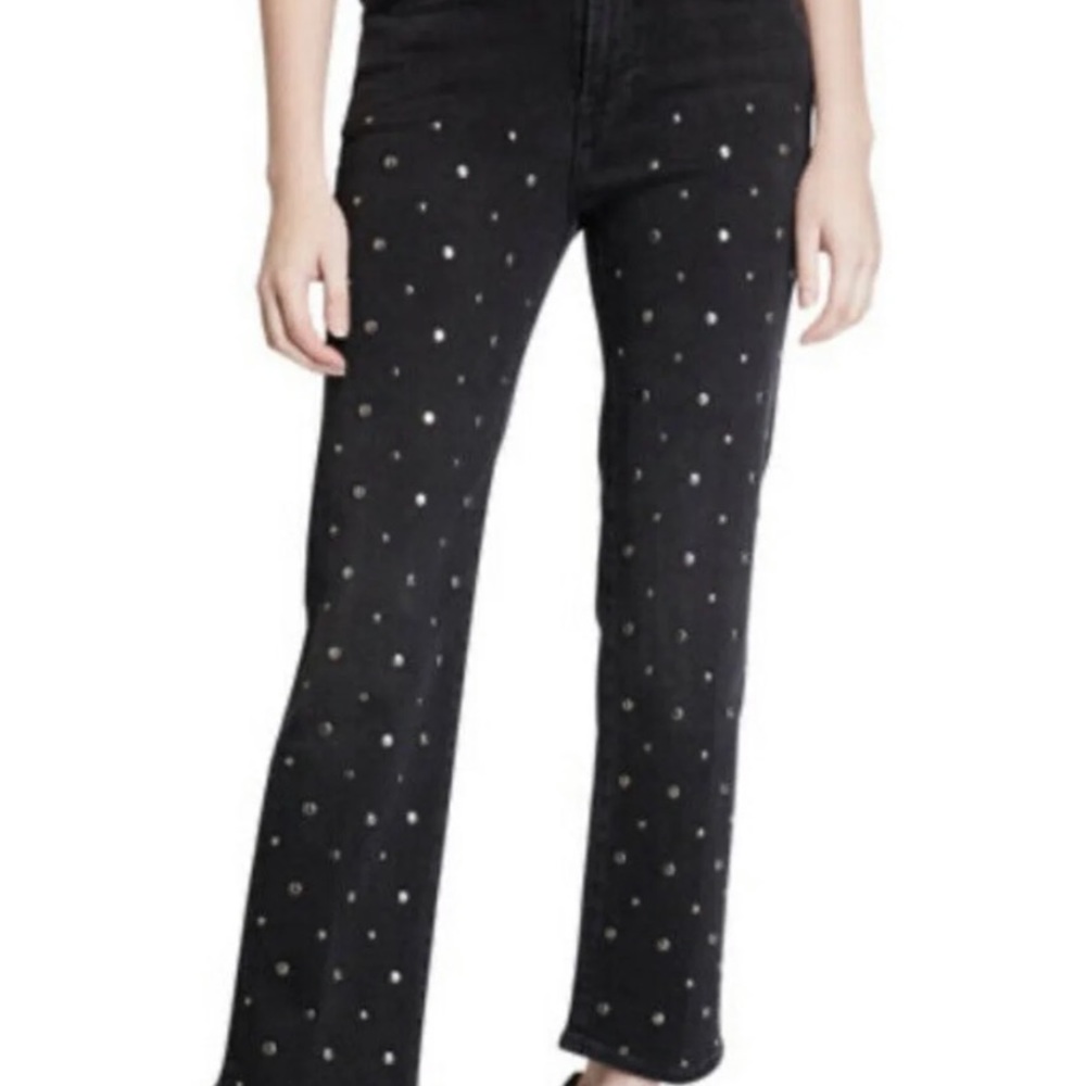 FRAME Denim le high straight studded jean